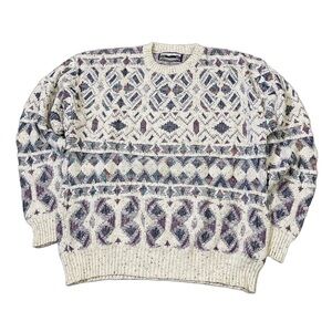 Vintage Shenandoah Knit Sweater Mens Large Geometric Pattern Made in USA